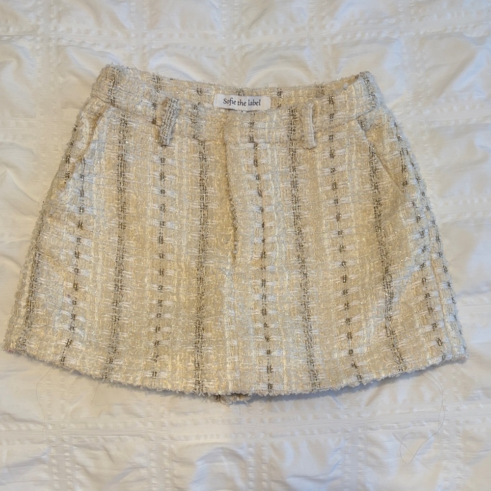 Sofie the Label Cream Tweed Mini Skort